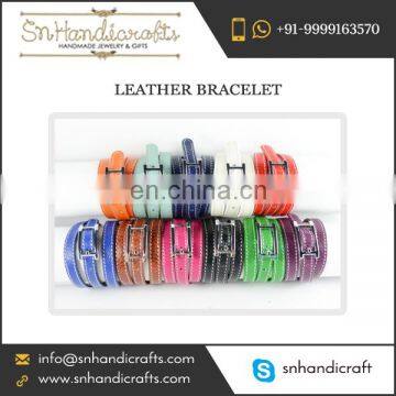 Highly Demanded Colourful Leather Bracelet for Sale by Reputed Dealer