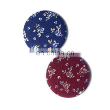 Hot selling antique floral fabric covered plain mirror/pocket mirror