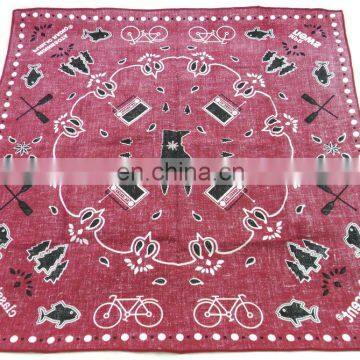 Custom High Quality Promotional Cotton Red Printing Bandana photo-4