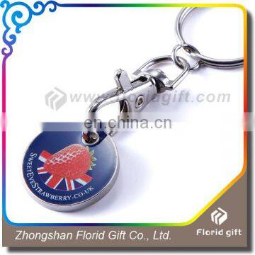 Round Metal Trolley Coin Keychain With Custom Logo photo-5