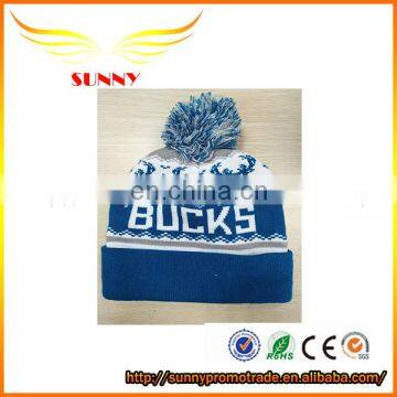 Custom pom pom beanie hat for winter promotion gift