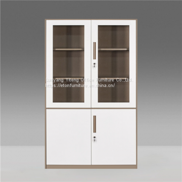 Steel Rectangle File Locker Cabinet Glass Front Storage Cabinet