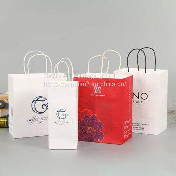 Good quality big paper gift packaging bag with handle