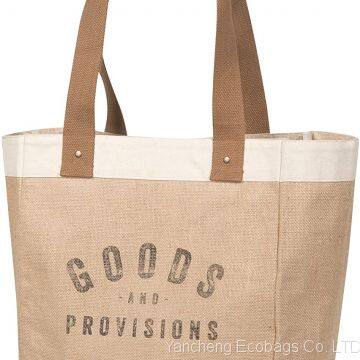 Now Designs Burlap Market Tote, Goods and Provisions