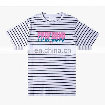 DiZNEW Design Your Own Oversize Mercerized Cotton Short Sleeve Striped t Shirt photo-2