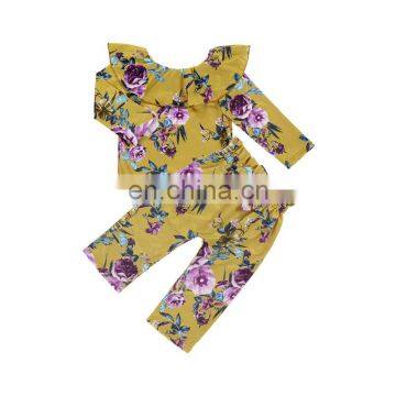 Newborn Baby Girl Clothes Sunflower Outfit Long Sleeve Bodysuit With Matching Pant Infant Clothing Set photo-3