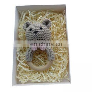 Newborn Gift Eco-friendly Cotton Crochet Hand Knitted Bear Rattles