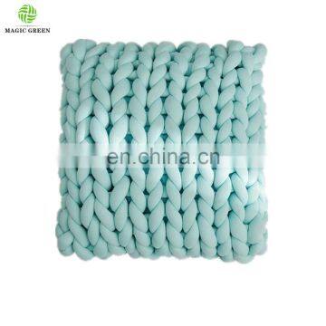 95 colors stock polyester cotton feel D2-10cm machine washable roving yarn filled tube hand knit baby  blanket cushion pillow