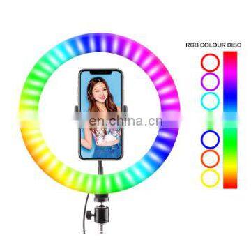 6 8 10 12 18 Inch LED Portable Changing RGB Color Photograph Make up Selfie Ring Fill Light With Tripod Stand