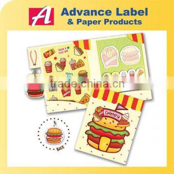 Cafeteria Mini memo Set 3D Puffy Mobile Phone Strap Die cut shape Sticky memo pad set