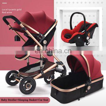 High Quality Foldable Baby Carriage / High Landscape Mother Baby Stroller 3 in 1 China / Inflaming Retarding Baby Pram photo-4
