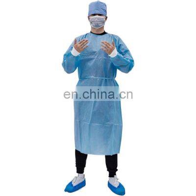 Wholesale Coat Isolation Gown Apron Gowns Medical Non Sterile Non Wooven Knit Cuff