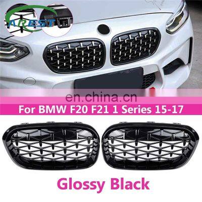 Pair Diamond Style Front Bumper Kidney Grills Grille For BMW 1 Series F20 F21 2015 2016 2017 Racing Grills