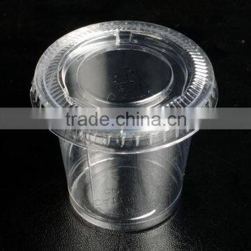 1oz/30ml clear disposable portion cup and sauce cup with lids, small size portion cup supplied by the biggest factory in China