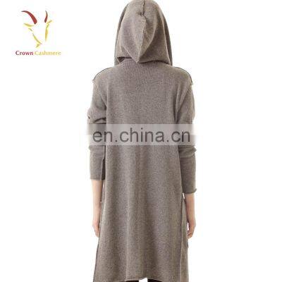 Женский длинный свитер из шерстяного касmere, модный кардиган с капюшоном photo-4