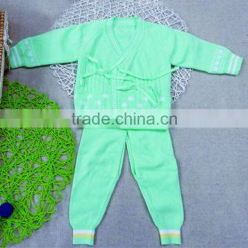 0-1year cheap wash cotton knitted new born baby cardigan underwear for winter