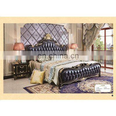 USA Genuine Leather Beds Sets Classical Bedroom Furniture Solid Wood