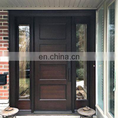 european luxurious style residential main entry wooden doors design double security with sidelights timber front door