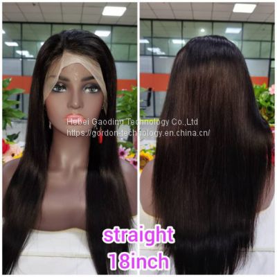 18inch Natrual Color Long Straight Remy Human Hair Full Lace Wig