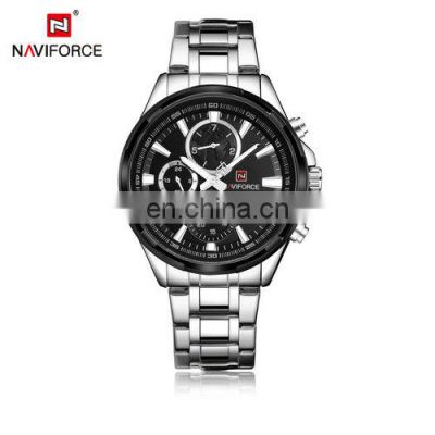 NAVIFORCE Watch 9089 Stainless Steel Quartz Wristwatch 24 Hour Date Sport Waterproof Mens Watch Relogio Masculino