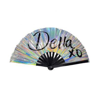 Large Folding Silk Hand Fan Hand Folding Fans Chinese Tai Chi Folding Fan for Men and Women Performance photo-5