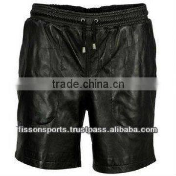 Sheep Leather Shorts / Black Leather short