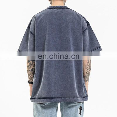 Wholesale high quality T-shirts for Men  loose reverse cut and sew custom pattern logo premium comfortable fitting OEM ODM