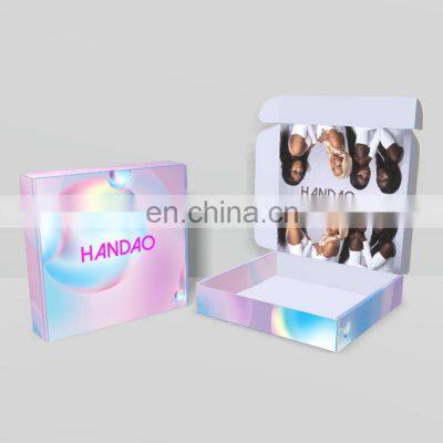 Custom Logo High Quality Cosmetics Dress Pajamas Cardboard Box Corrugated Mailer Wigs Box Packaging photo-4