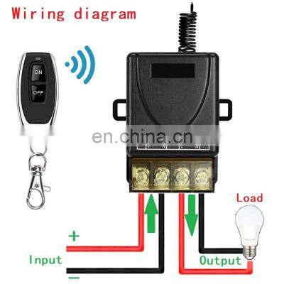 VONVOFF Wireless Remote Switch With 328ft Long Range DC 12V/24v/48v/72V Switch for Anti-Theft Alarms, Roller Lind Door (Black) photo-2