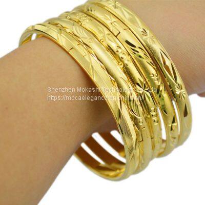 Gold Jewelry Gold Color Bangles for Ethiopian Bangles & Bracelets Ethiopian Jewelry Bangles Gift photo-2
