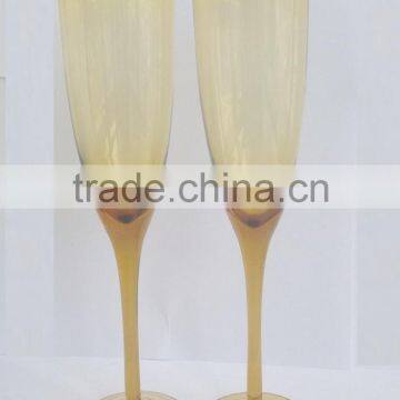 Wine Glass With Colored Stem, Yellow Champagne Glass, Red Wine Glass photo-5