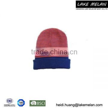 Best Seller 100% Acrylic Knitted Hat With Striped Pattern