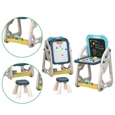 Multifunctional Double-Sided Magnetic Drawing Board for Children Home Bookshelf Stool & Scaffolding Drawing Toys