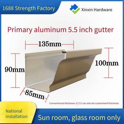 Поставка алюминиевых сплавных желобов размером 5,5 дюйма, алюминиевых окрашенных дождевых желобов и сборных желобов для сбора воды с козырьков
