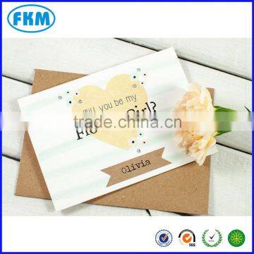 folded card in envelope