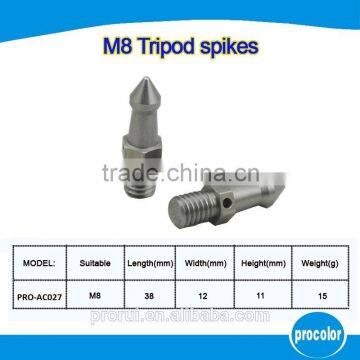 stainless steel tripod ground spikes with UNC M8 tripod replacement 38mm foot spikes for common camera tripod