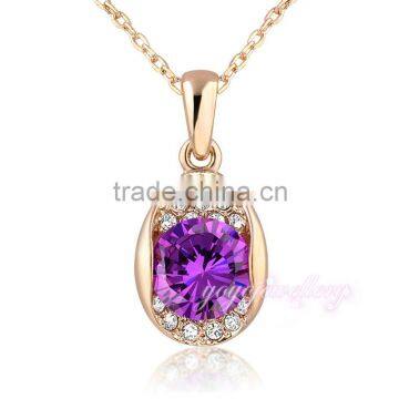 Dreamlike style women jewelry amethyst wedding gold necklace designs