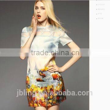 fashion custom print silk dress wholesale