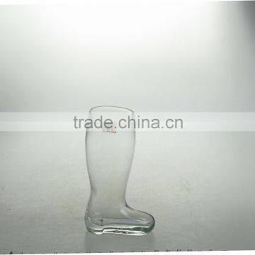 clear wholesales hand made boot shape beer glass