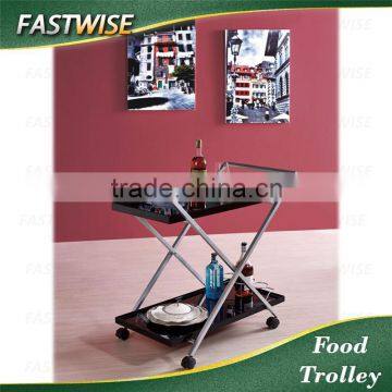 China High Quality Rectangle Black Food Trolley Cart With Fancy Design for Hotel and Food Supplier photo-2
