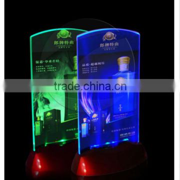 Acrylic Flashing Led Light Table Menu Restaurant Card Display Holder Stand                        
                                                Quality Choice