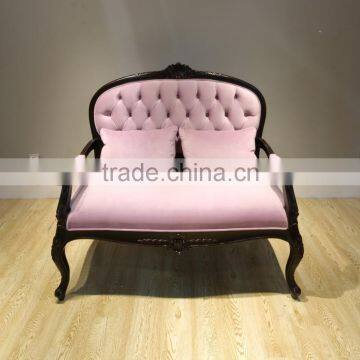 black antique french style leisure sofa