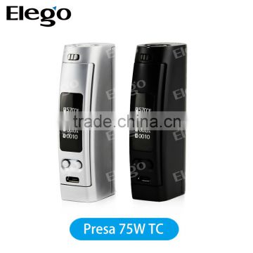 Elego Newest Presa box mod Wholesale WISMEC Presa 75W TC Mod with Bypass, TC-Ni, TC-Ti, VW Mode