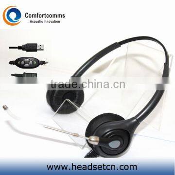 New professional call center USB headphone headset for computer HSM-602TPQDUSBC