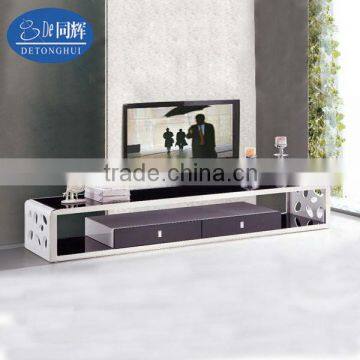 2014 stainless steel frame toughened glass tv stand tv-839#