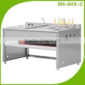 Free Standing Commercial Electric Pasta Cooker With Bain Marie and Sink BN-6HX-2