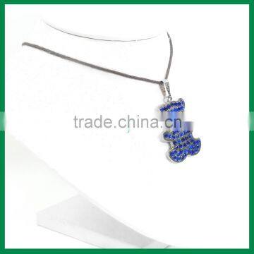Bear With Shiny Crystal Pendant Cutie Necklace photo-3