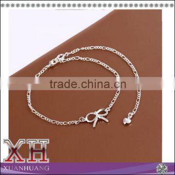 Silver Jewerly China Manufacturer Lady Butterfly Knot Anklet