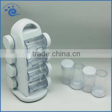 Food Grade Plastic Spin Spice Rack with 8 condiment bottle