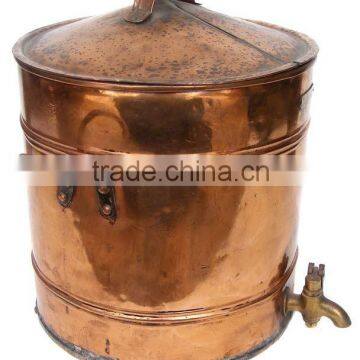 Copper Storage Drum, Copper Water Storage Drum, Decorative Storage Drum